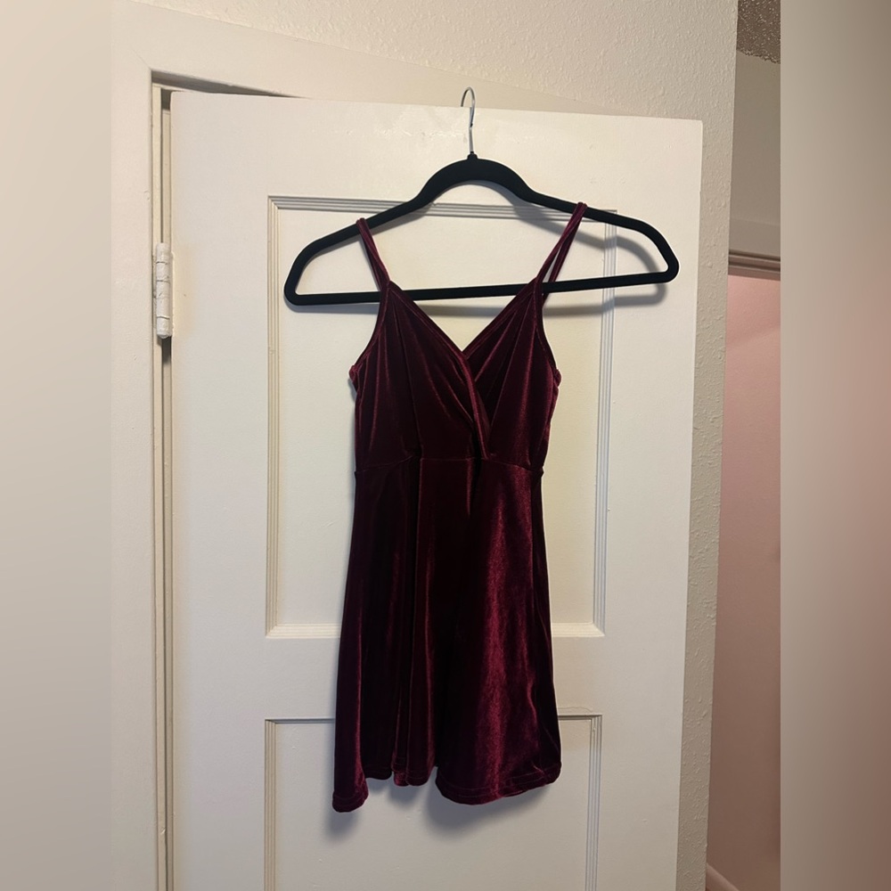 Maroon Velvet Kids Dress